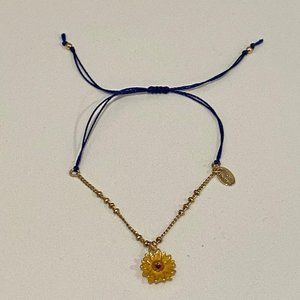 Les Nereides Sunflower Charm Bracelet NWOT